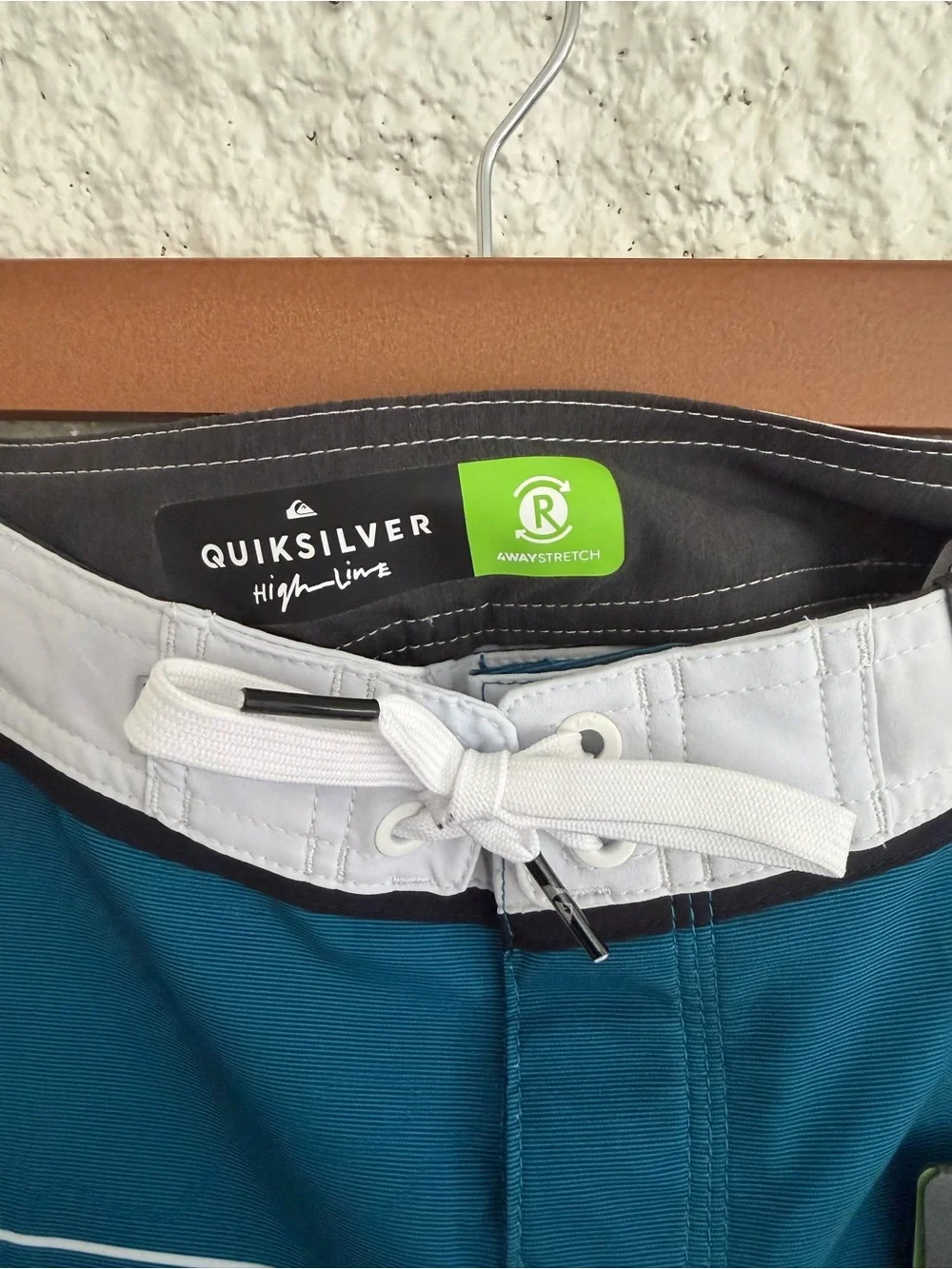 Quiksilver Boy’s High-Line Stretch Teal to Aqua Gradient Stripe Board shorts -